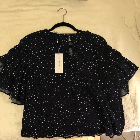 Blue blouse with red and white polka dots - Picture 2 of 2